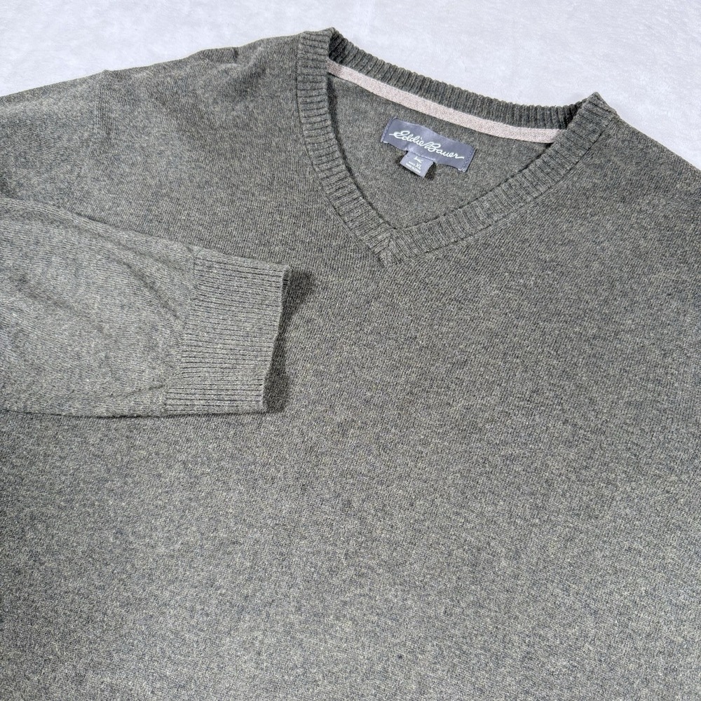 Eddie Bauer Mens Merino Wool Blend Sweater Size XL Deep Green Long Sleeve